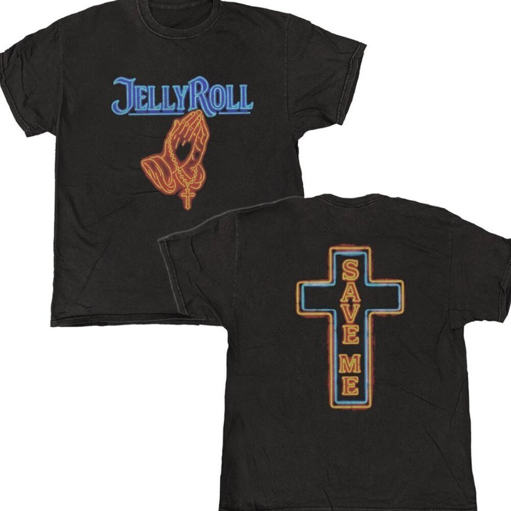 Jelly Roll Save Me Hands Vintage Style Style Country Rap Graphic Unisex T-Shirt